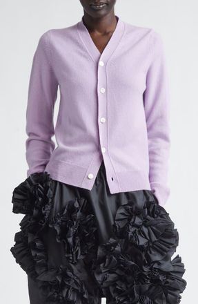 Comme Des Gar&ccedil;ons Cashmere V-Neck Cardigan in Purple at Nordstrom, Size Medium