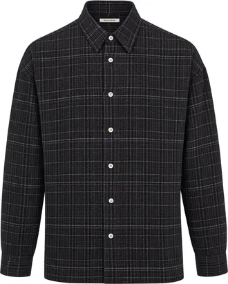 Sunflower Black Stable Checkered Textured Casual Shirt