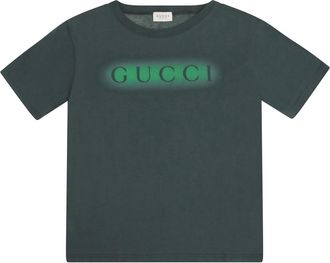 Gucci Logo-Printed Recycled Polyester T-Shirt - Gray