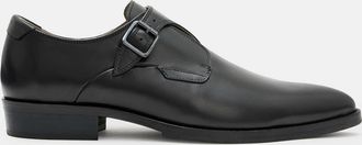 AllSaints Mens Cow Leather Keith Leather Buckle Monk Shoes, Size: UK 11/US 12/EU 45