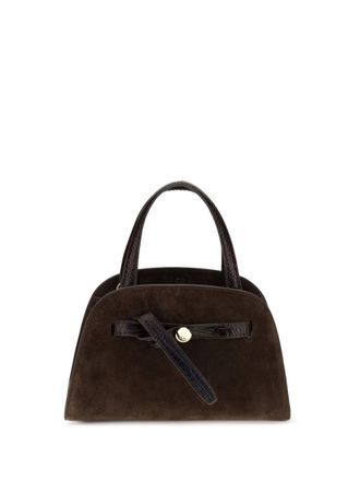 Tory Burch Womens Shoulder Bag Romy Suede Dark Cocoa