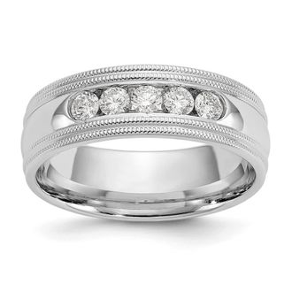 Diamond2Deal 14k White Gold Lab Grown Diamond Wedding Band Ring 1/2Ct Clarity- VS Color- D-E