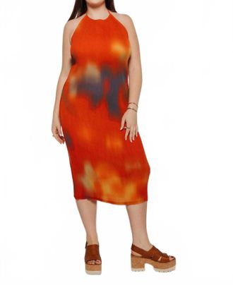 Thinking Mu Flowers Pleated Miriam Midi Dress In Multi