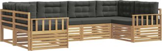 vidaXL Conjunto De Sof&aacute;s De Exterior 6 Uds. Blanco Y Antracita Vidaxl