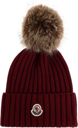 Moncler WOMENS POM POM HAT Size: OS, colour: RED