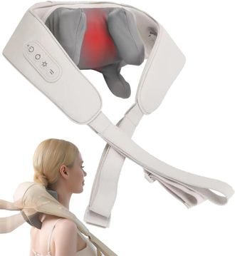OEM Masajeador El&eacute;ctrico De Tejido Profundo Para Cuello Para Aliviar El Dolor, Presi&oacute;n Ajustable, Calentable, Ideal Para Personas Que Inclinan La Cabeza D