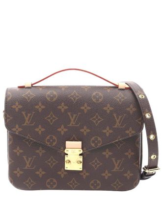 Louis Vuitton Brown Coated/Waterproof Canvas Pochette Metis Mm (Authentic Pre- Loved)