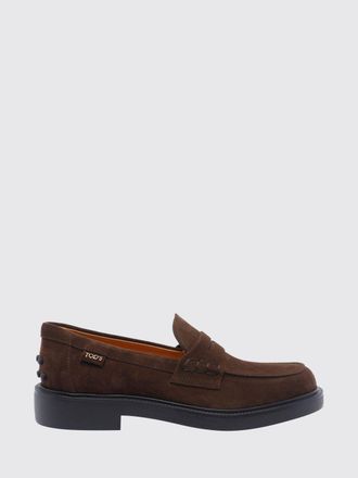 Tod's Suede Calf Leather Loafers with Rubber Pebbles on the Heel