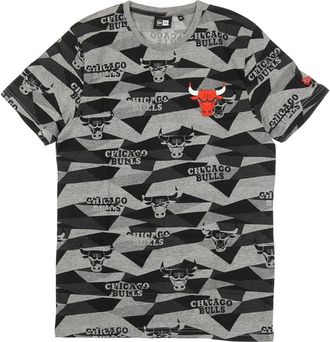 New Era New Era, T-Shirts, male, Multicolor, Size: 2XL Chicago Bulls Geometric Tee