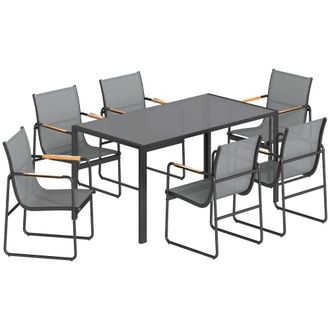 OUTSUNNY Conjunto de jard&iacute;n 150x80x73 cm gris