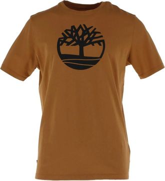Timberland Bedrukte T-shirt met korte mouwen en ronde hals - Heren - T-shirts - Bruin - S - Katoen - Tops