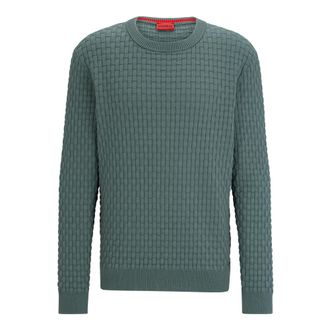 HUGO BOSS Truien & Vesten, Heren, Groen, S, Rondgebreide trui