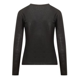 Max Mara Cashmere Knitwear, female, Black, Size: XS Maglia girocollo