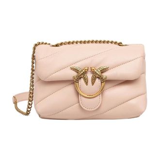 Pinko Love Baby Puff - Dames - Schoudertassen - Beige - ONE Size - Leer - Tassen