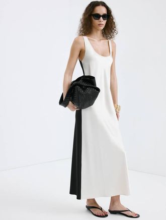 Mango Abito satinato bicolore grezzo - Donna - XXS - MANGO