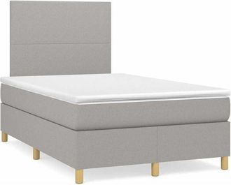 vidaXL Vidaxl - Cama Box Spring Con Colch&oacute;n Tela Gris Claro 120x190 Cm
