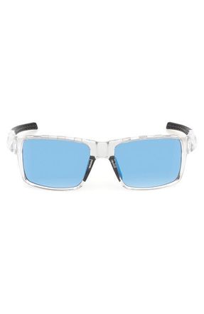adidas 55mm Mirrored Rectangular Sunglasses in Crystal /Blue Mirror at Nordstrom