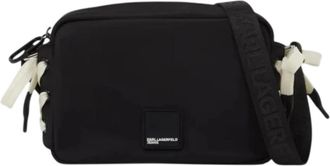 Karl Lagerfeld KLJ Nylon Lace Up Camera Bag - Dames - Schoudertassen - Zwart - ONE Size - Nylon - Tassen