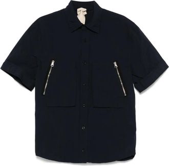 Ten c Camicia con zip - Blu