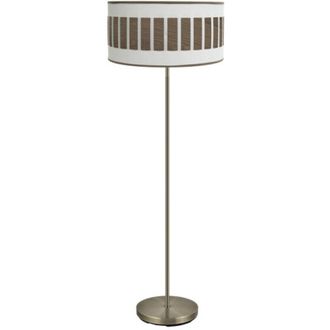 Fabrilamp Fabrilamp - Pie Salon Ivanna 1xe27 Cuero/blanco-madera Oscura 163x40x40 Cm