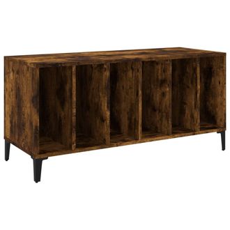 vidaXL Mueble Discos Madera Contrachapada Roble Ahumado 100x38x48 Cm Vidaxl