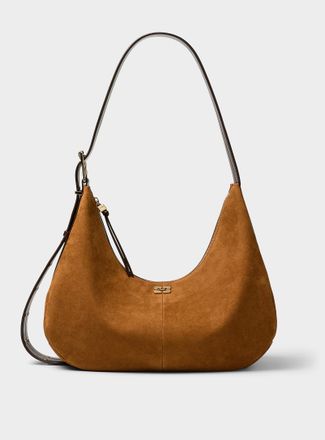 Ganni Womens Belt handle XL suede hobo bag