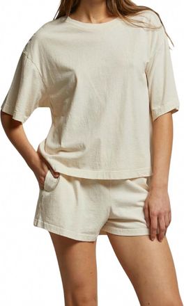 perfectwhitetee Gloria Short Sleeve Tee In Sand Dune