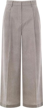 Max Mara Dames, Broeken, Beige, Maat: 3XS Wol