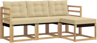 vidaXL Conjunto De Sof&aacute;s De Exterior 4 Uds. Y Beige Vidaxl