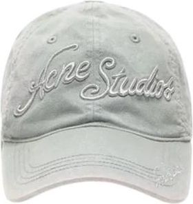Acne Studios Pre-owned Geborduurd Logo Pet - Heren - Vintage Accessoires - Grijs - ONE Size - Katoen - Vintage