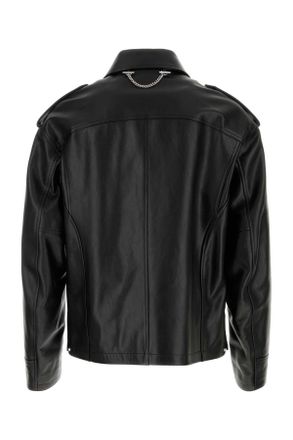 Alexander McQueen Alexander Mcqueen Mens Black Leather Jacket - Size EU 48 (Mens)