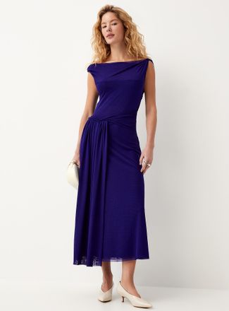 Icone Womens Twisted details maxi micromesh dress