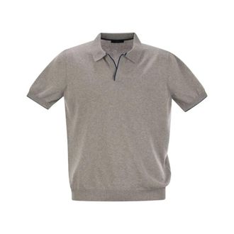 Fay V-neck Knitwear, male, Gray, Size: 3XL Buttonless Polo Shirt