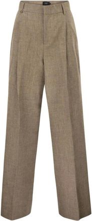 Fay Dames, Broeken, Beige, Maat: S Katoen