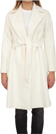 Max Mara Cappotto - Dames - Jas met riem - Wit - L - Wol - Jassen