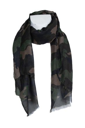 Valentino Pre-owned Mens Garavani, camouflage printed scarf - Green Silk - One Size