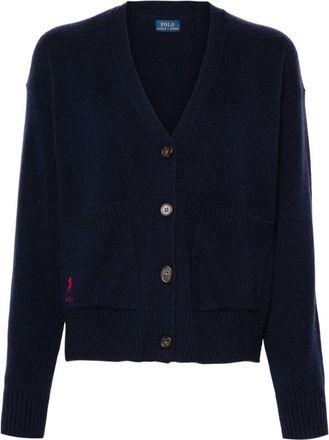 Ralph Lauren Navy Blue Wool Blend Cardigan
