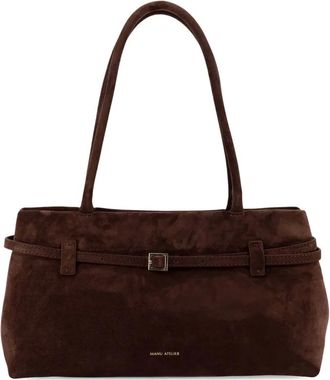 Manu Atelier Le Cambon East West suede bag - Brown