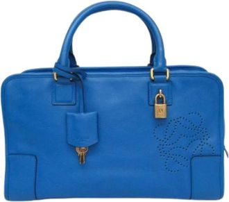 Loewe Pre-owned Handbags, female, Blue, Size: ONE SIZE Pre-owned Amazona 36 Limited Edition Handbag