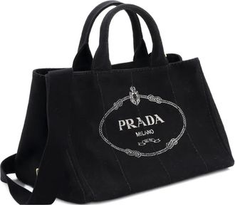 Prada Canapa Convertible Canvas Medium tote bag - Nero