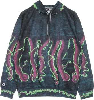 Octopus Zwarte lichtgewicht hoodie - Heren - Hoodies - Veelkleurig - L - Katoen - Hoodies & sweatvesten
