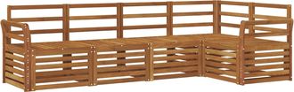 vidaXL Conjunto De Sof&aacute;s De Exterior 5 Uds. Natural Poli&eacute;ster Vidaxl