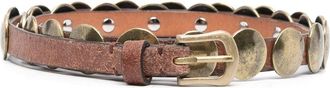 Golden Goose Trinidad maxi-stud belt - women - Calf Leather - 90 - Brown