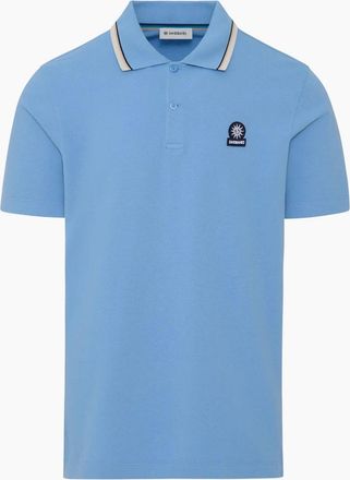 Sandbanks Mens SANDBANKS STRIPE TAPE POLO DUSTY BLUE - Size: 38