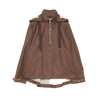 Herno Light Jackets, female, Brown, Size: L Hooded Jacket