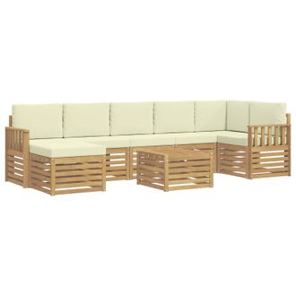 vidaXL Conjunto De Sof&aacute;s De Exterior 8 Pcs Blanco Y Crema Vidaxl