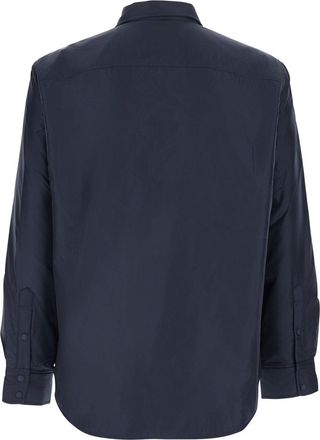 Aspesi Mens Jacket With Zip Tech Fabric, Blue Polyamide Coat