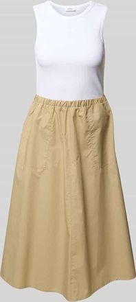 s.Oliver Red Label Regular Fit Midikleid aus Baumwoll-Mix in Sand, Größe 44