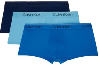 Calvin Klein Underwear Three-Pack Blue Boxers
