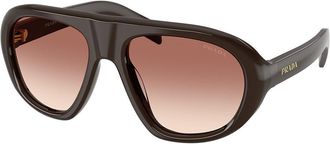 Prada PR C05S 27I70X Womens Sunglasses Brown Size 57